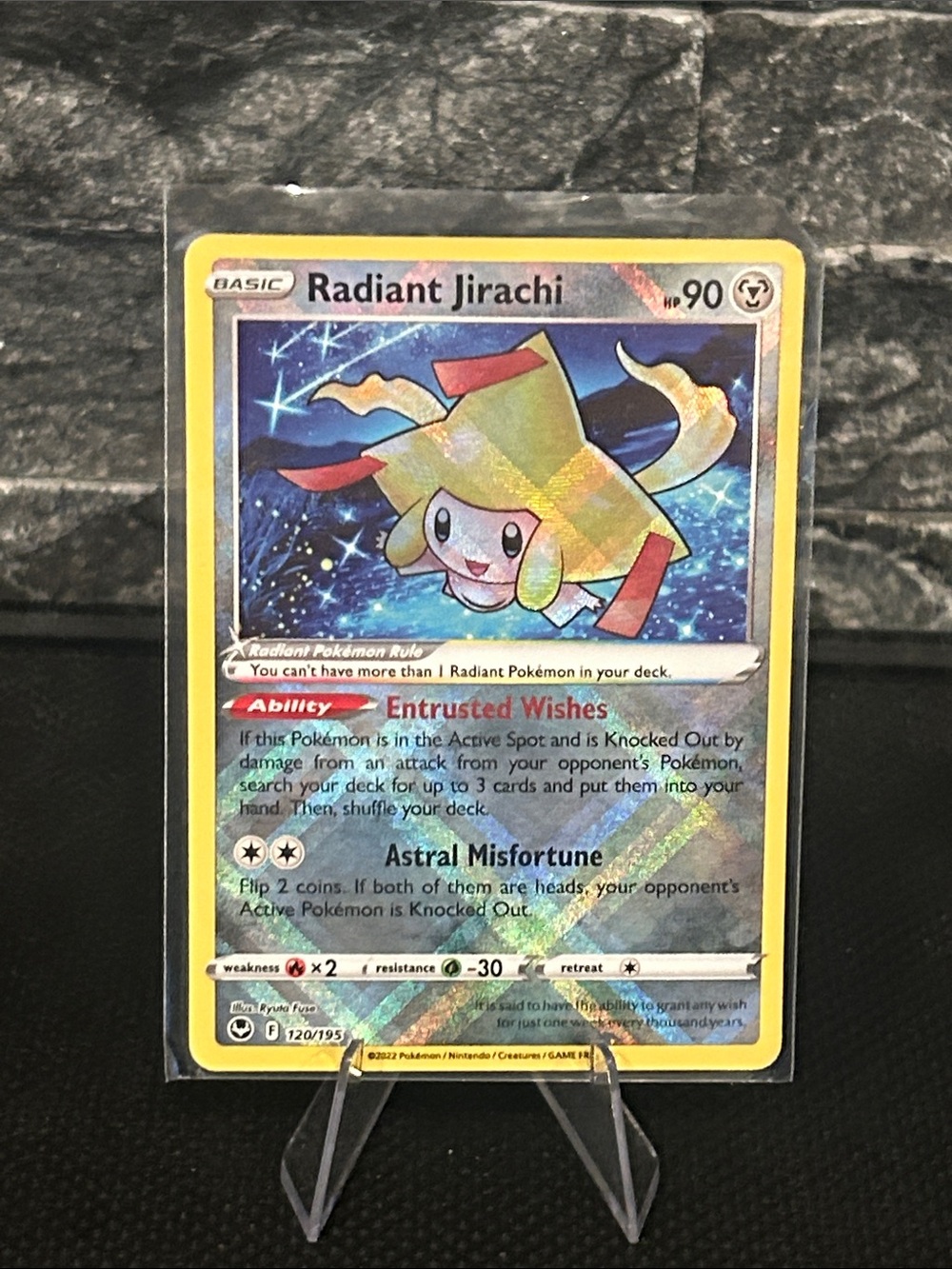 Pokemon Radiant Jirachi 120/195 Holo Rare Card from the Silver Tempest Set M/NM